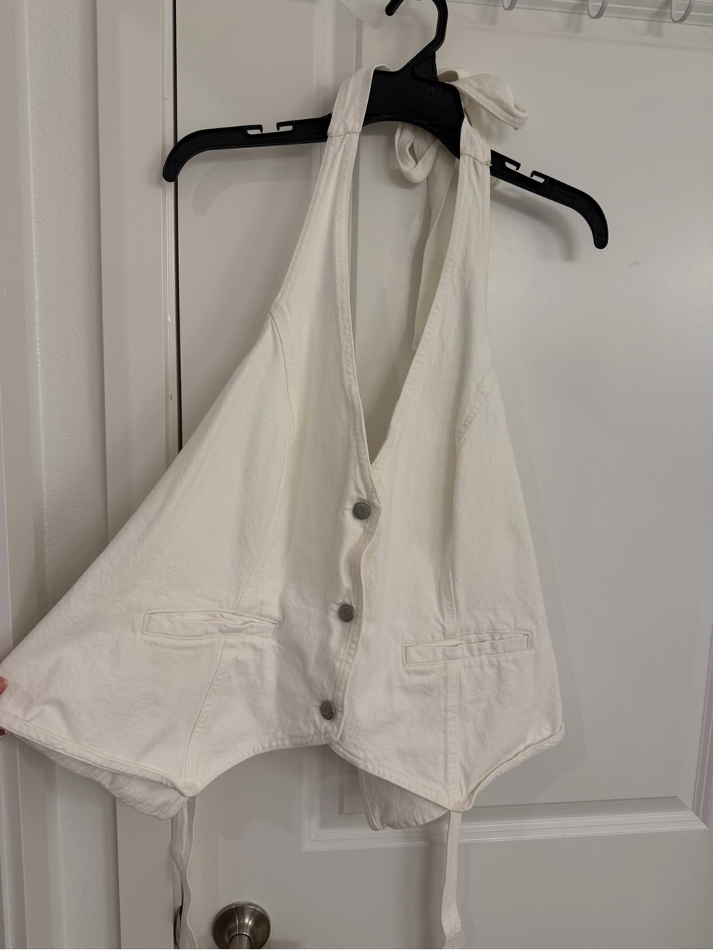 wild fable White Halter Button-Front Crop Top